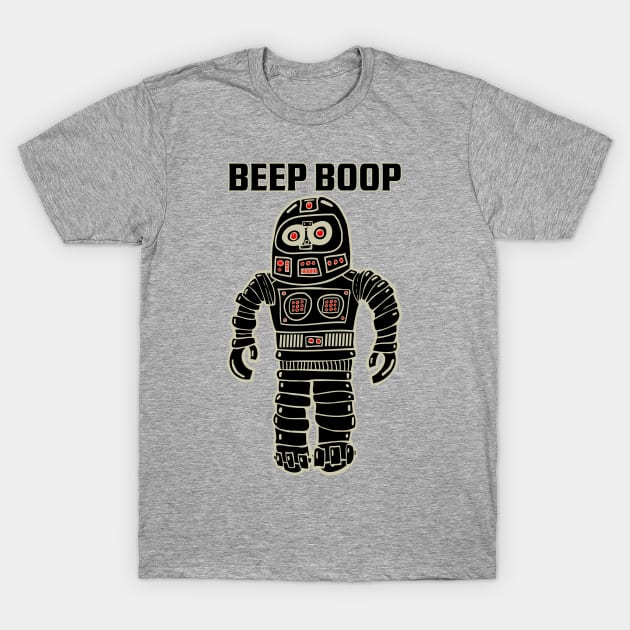 Beep Boop Black T-Shirt by RockettGraph1cs